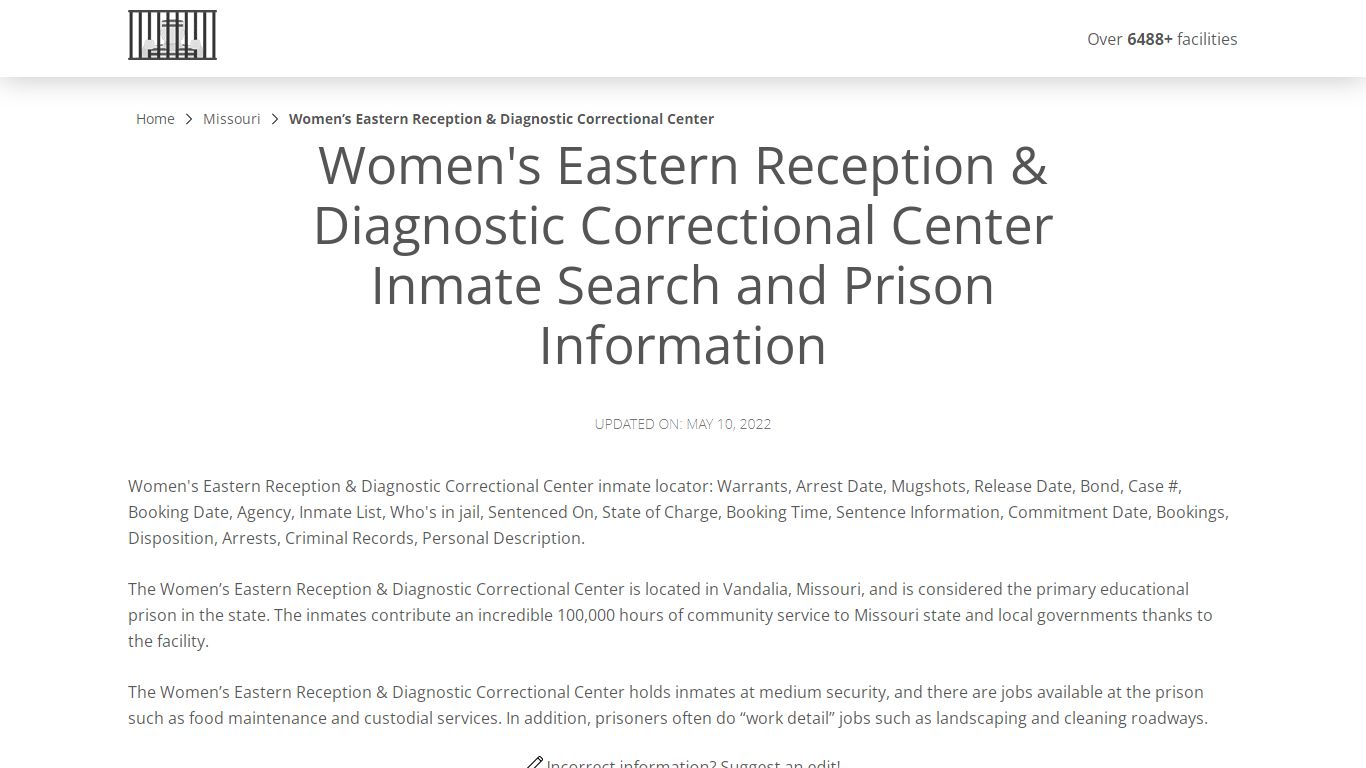 Women's Eastern Reception & Diagnostic Correctional Center ...