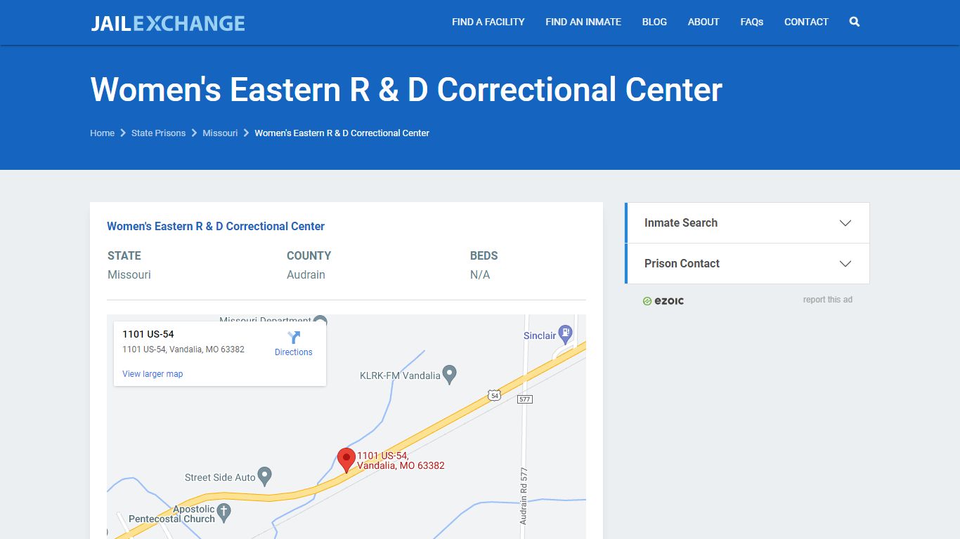 Women's Eastern R & D Correctional Center Prisoner Search ...